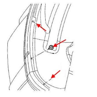 diagram of rear bumper Jeep Compass (2007-2017)